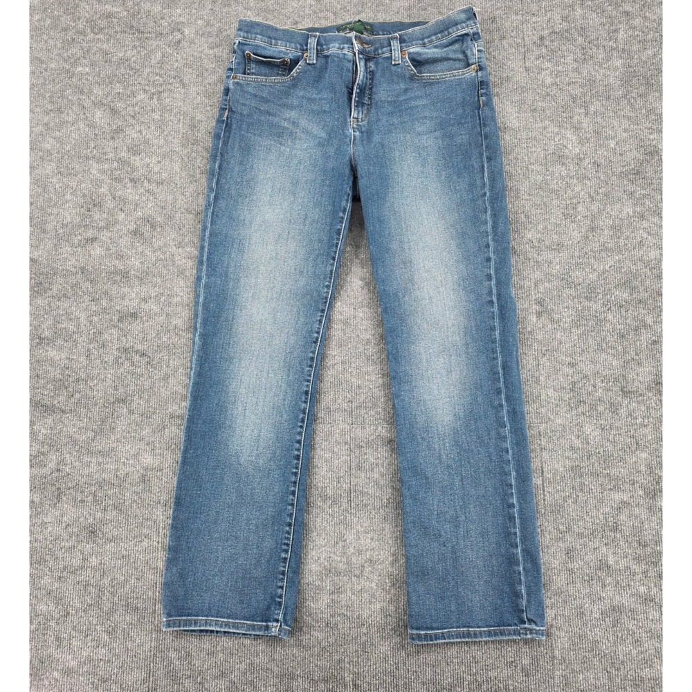 Lauren Ralph Lauren Classic Straight Leg Jeans Medium Wash Blue Womens 12 33x30